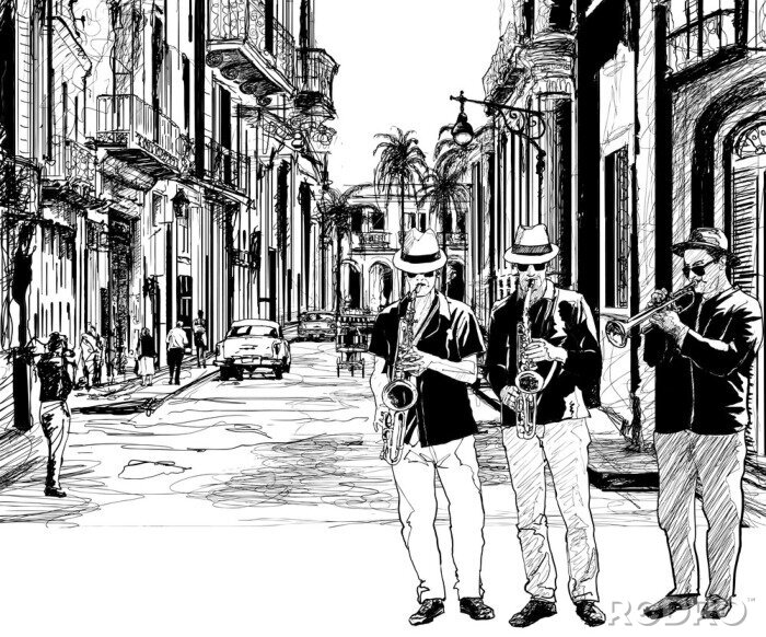 Sticker Jazzmuziek in Cuba