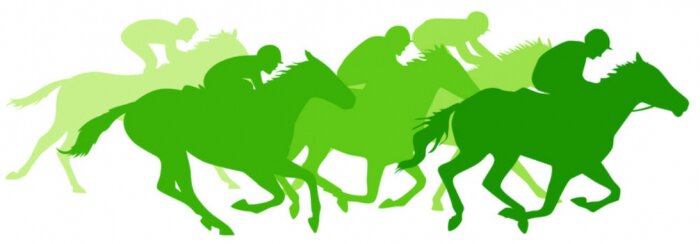 Sticker Jockeys en rijdieren in groene tinten