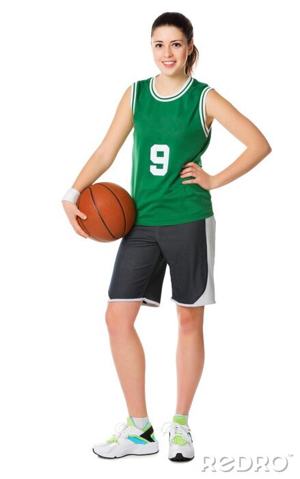 Sticker Jong meisje basketbalspeler