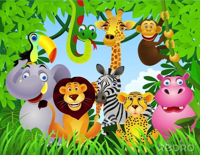 Sticker Jungle dieren