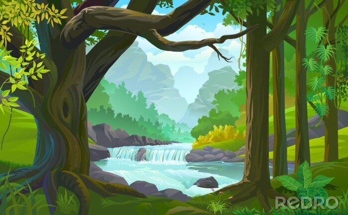 Sticker Jungle voor kinderen illustratie