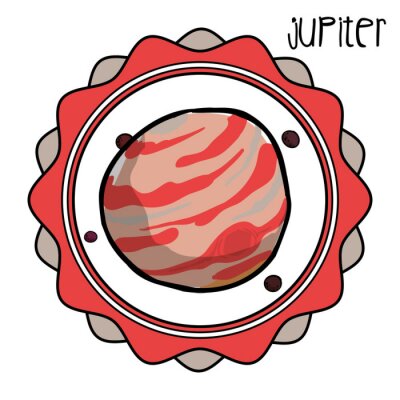 Sticker Jupiter planet kleurrijke minimalistische graphics