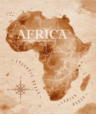 Kaart Afrika retro