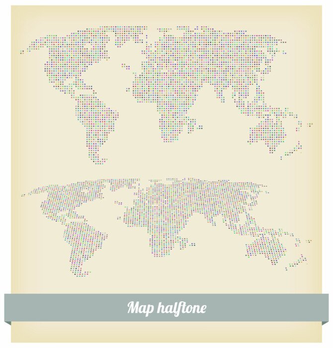 Sticker Kaart halftoon vector