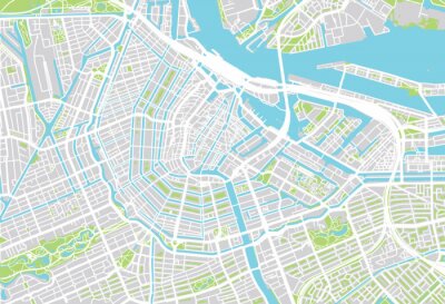 Sticker kaart van Amsterdam