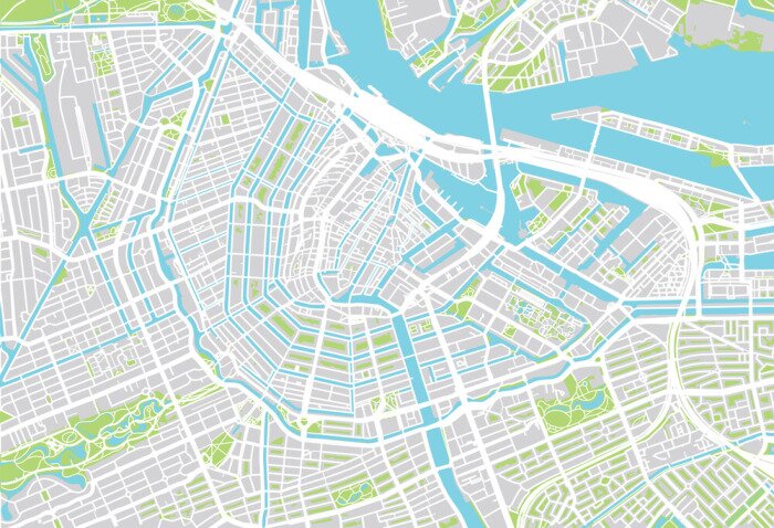 Sticker kaart van Amsterdam