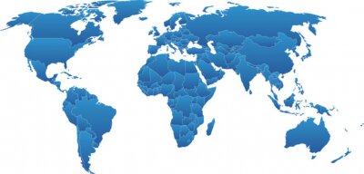 Sticker kaart van de wereld