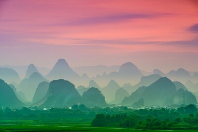 Sticker Karst bergen van Guilin, China