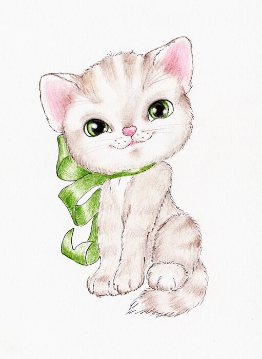 Sticker Katje met een strik