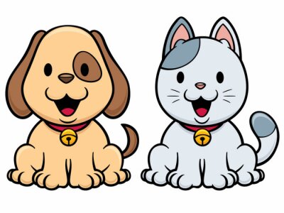 Sticker Katten en honden vrolijke afbeeldingen voor kinderen