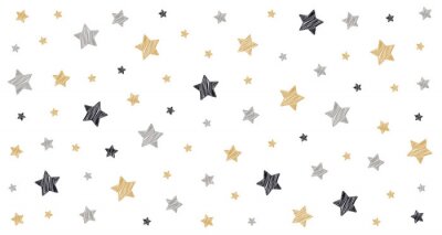 Sticker Kerst sterren Krabbel tekening kaart witte geïsoleerde achtergrond