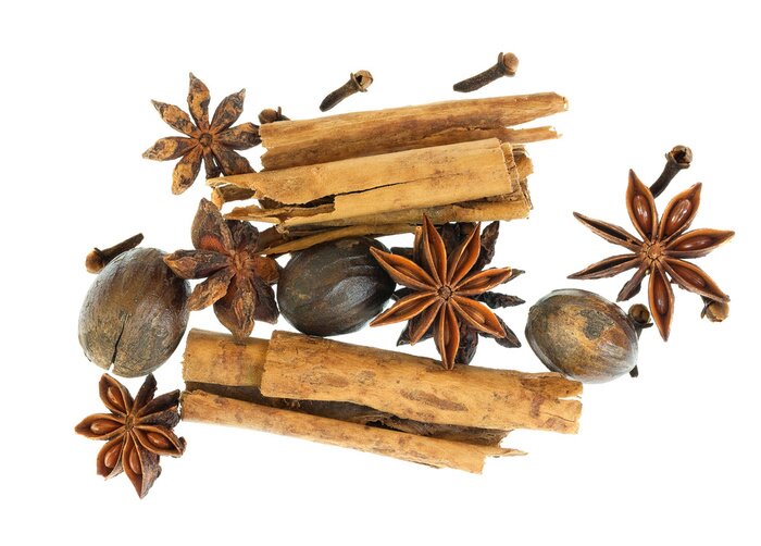 Sticker Kerstkruiden op een witte achtergrond