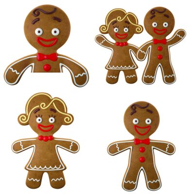 Sticker Kerstmis grappige decoratie Set van 3d vrolijke peperkoek,,