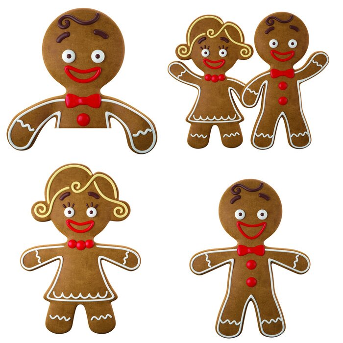 Sticker Kerstmis grappige decoratie Set van 3d vrolijke peperkoek,,