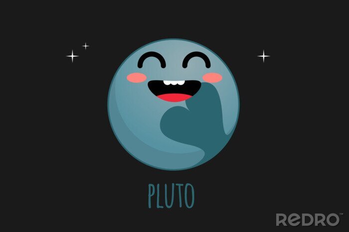 Sticker Kids planet lachend Pluto-kunstwerk