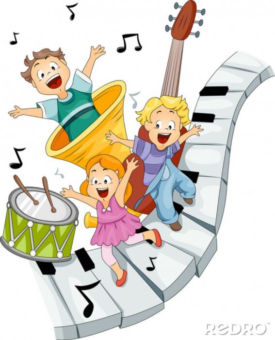 Sticker Kinderen en muziek