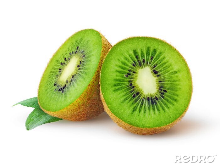 Sticker Kiwi fruit op wit wordt geïsoleerd