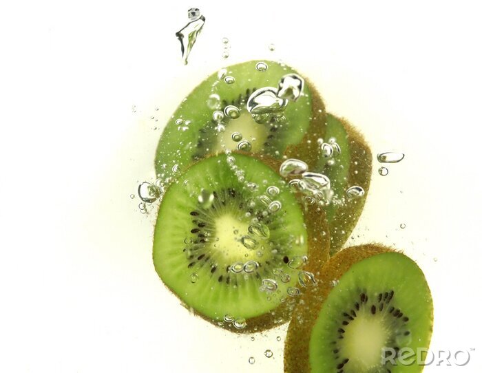 Sticker kiwi in water