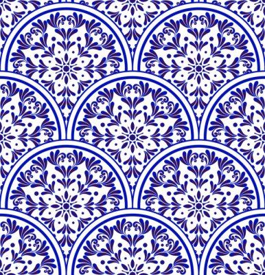 Behang Klassiek porseleinpatroon