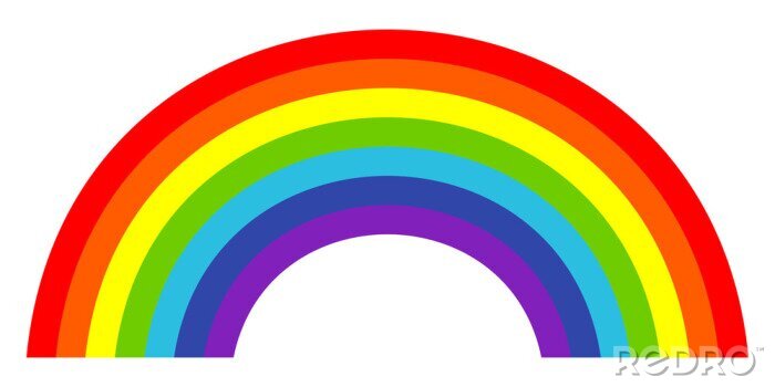 Sticker Klassieke regenboog op witte achtergrond