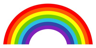 Sticker Klassieke regenboog op witte achtergrond