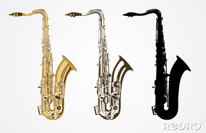 Sticker Klassieke saxofoon vector