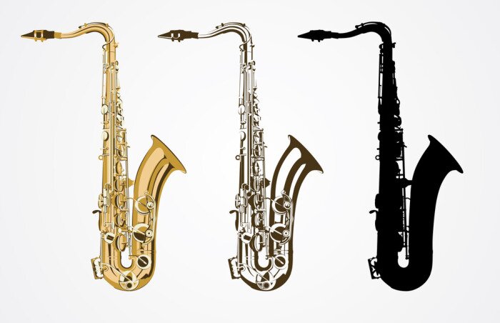 Sticker Klassieke saxofoon vector