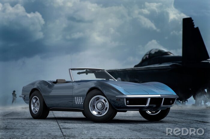 Sticker klassischer Amerikaanse Sportwagen