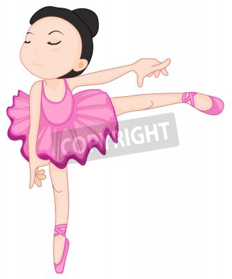 Sticker Kleine ballerina die dichtbij de muur traint