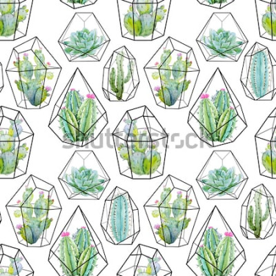 Sticker Kleine bloemen op cactussen