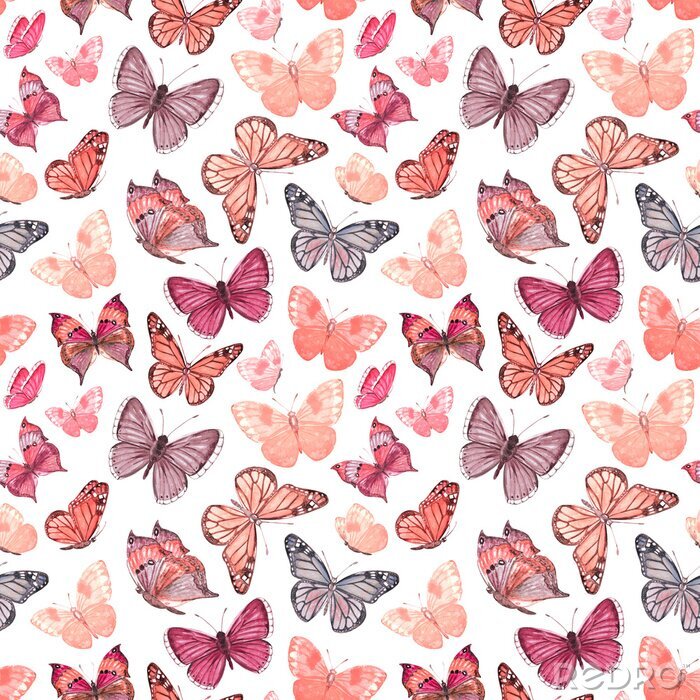 Sticker Kleine roze vlinders