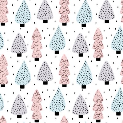 Behang Kleurrijk bos in Scandinavische stijl