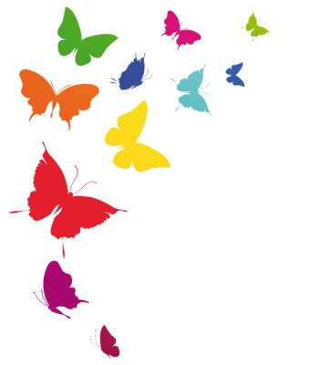 Kleurrijk groep vlinders