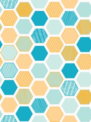 Sticker Kleurrijk mozaïek van achthoeken