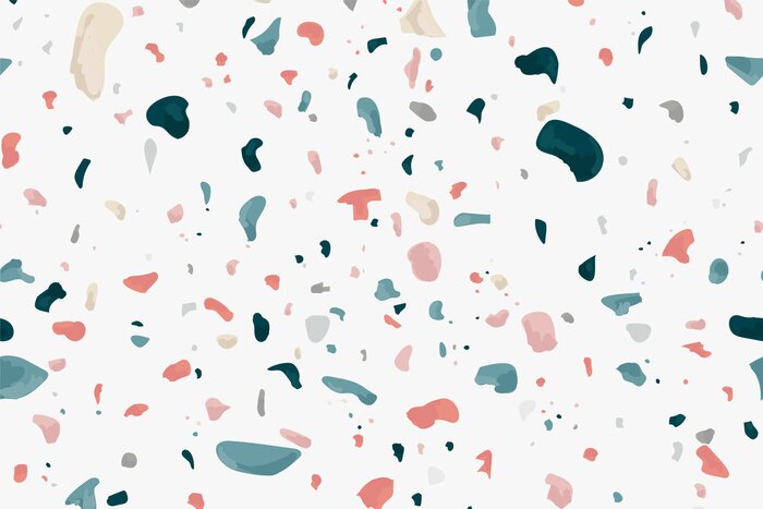 Sticker Kleurrijk terazzo op witte achtergrond