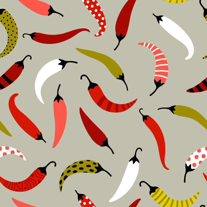 Sticker Kleurrijke afbeeldingen met bonte pepers