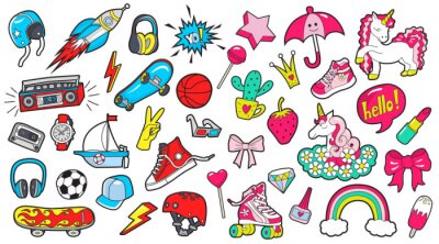 Sticker Kleurrijke energieke jeugdafbeeldingen