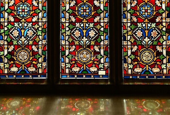 Sticker Kleurrijke glas-in-loodramen