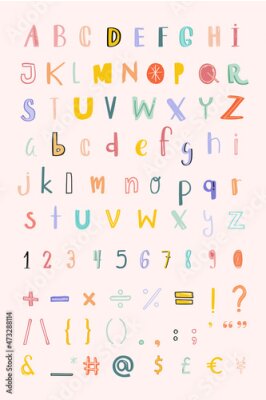 Kleurrijke letters en cijfers
