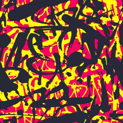 Behang Kleurrijke straatgraffiti-inscripties