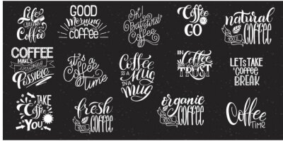 Sticker Koffie gerelateerde woorden en zinnen