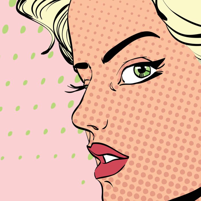 Sticker Komisch portret in Liechtensteinse stijl