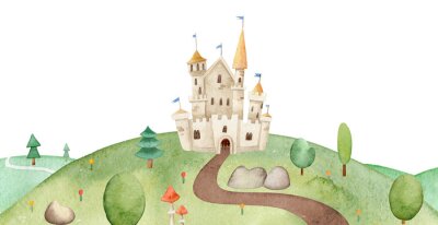 Sticker Koninklijk kasteel op de heuvel