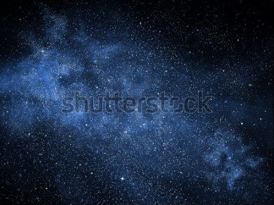 Sticker Kosmische nevel in blauwe kleuren