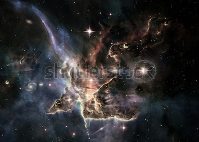 Sticker Kosmos 3d lichtgevende sterrenstofwolk