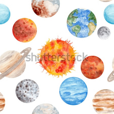 Sticker Kosmos voor kinderen illustratie met hemellichamen