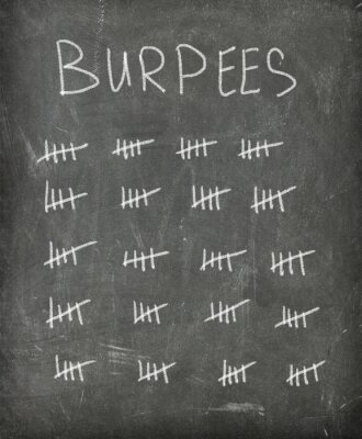 Sticker Krijtbord Burpees Workout (Hashmarks)