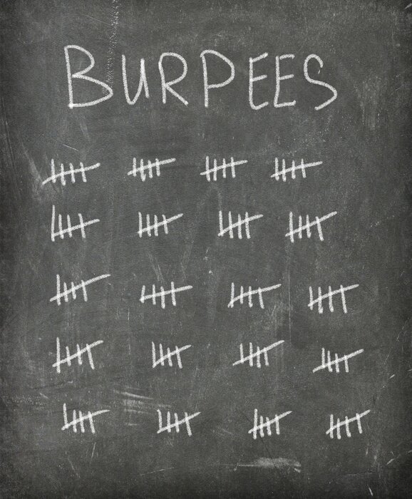 Sticker Krijtbord Burpees Workout (Hashmarks)