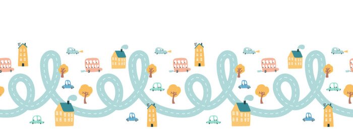 Sticker Kronkelige weg door een klein stadje