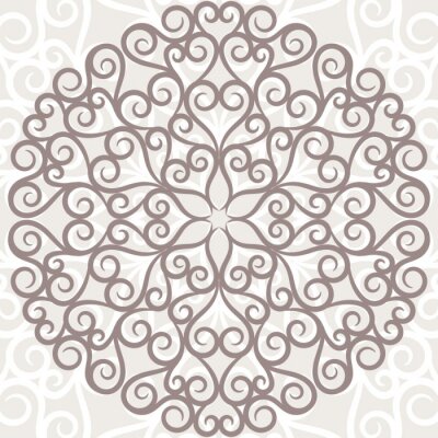 Sticker Krul patroon achtergrond. Sier-ronde kant.